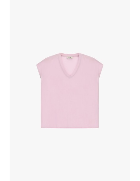 Blusa ampla com decote em V e manga curta Dixie