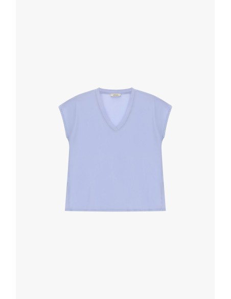 Blusa Ampla Com Decote Em V E Manga Curta Dixie