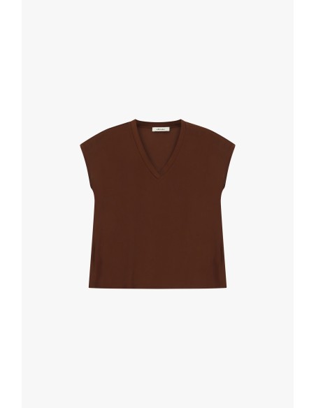 Blusa ampla com decote em V e manga curta Dixie