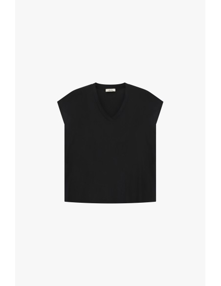 Blusa Ampla com Decote em V e Manga Curta Dixie