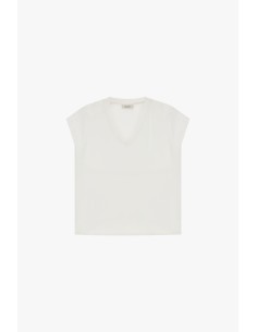 Blusa ampla com decote em V e manga curta Dixie