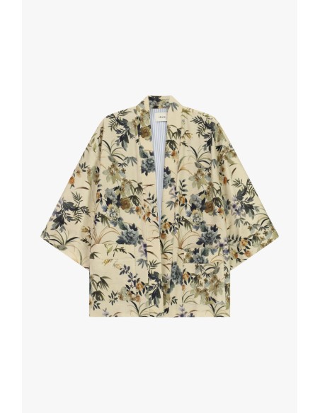 Casaco Duster Estampa Floral Manga Ampla Dixie