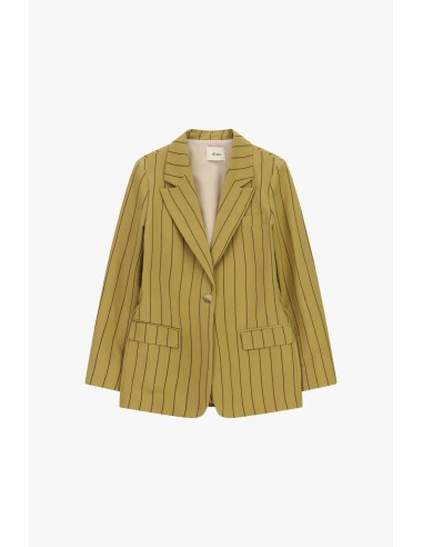 Blazer às riscas com bolsos e abotoamento simples Dixie