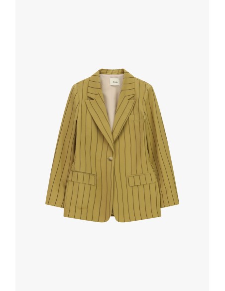 Blazer às riscas com bolsos e abotoamento simples Dixie
