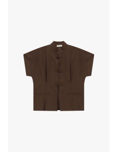 Camisa curta com fecho com nó e bolsos frontais Dixie 2