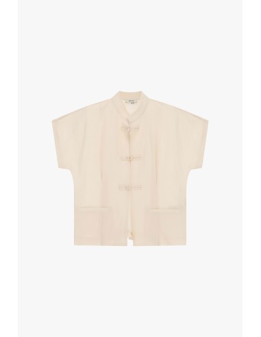 Camisa curta com fecho com nó e bolsos frontais Dixie