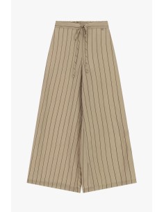 Calças Palazzo Com Riscas Finas E Cintura Amarrada Dixie