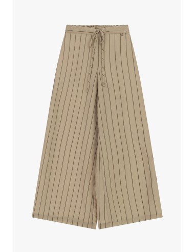Calças Palazzo Com Riscas Finas E Cintura Amarrada Dixie