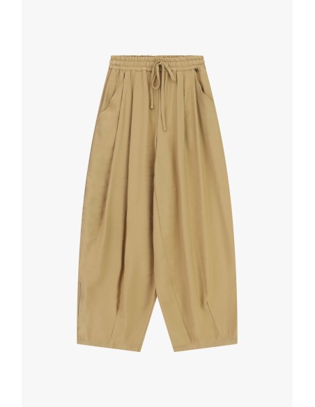 Calças Palazzo Cropped com Elástico e Cordão Dixie