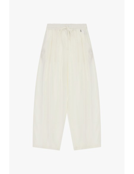 Calças palazzo cropped com elástico e cordão Dixie