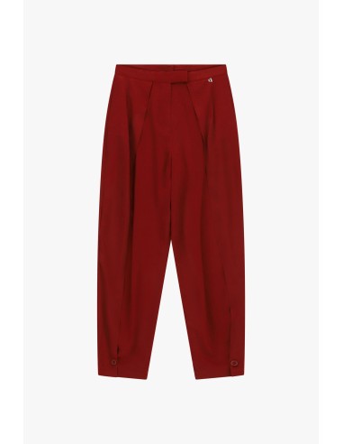 Calças palazzo com pregas e fecho de botões Dixie