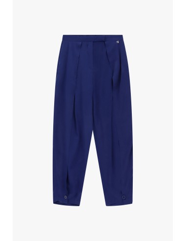 Calças palazzo com pinças e fecho de botões Dixie