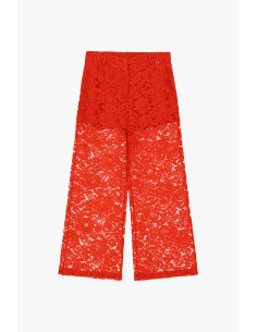Calças palazzo em renda de perna larga Dixie