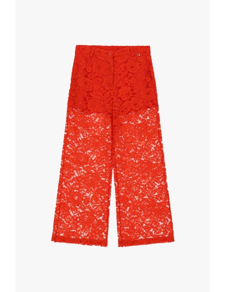 Calças palazzo em renda de perna larga Dixie