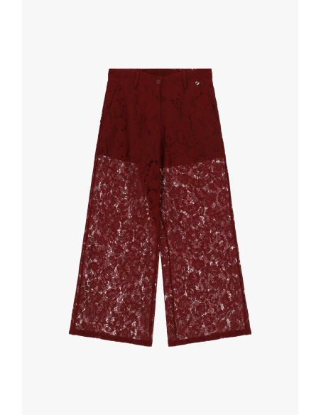 Calças Palazzo Com Bordado Em Renda E Perna Ampla Dixie