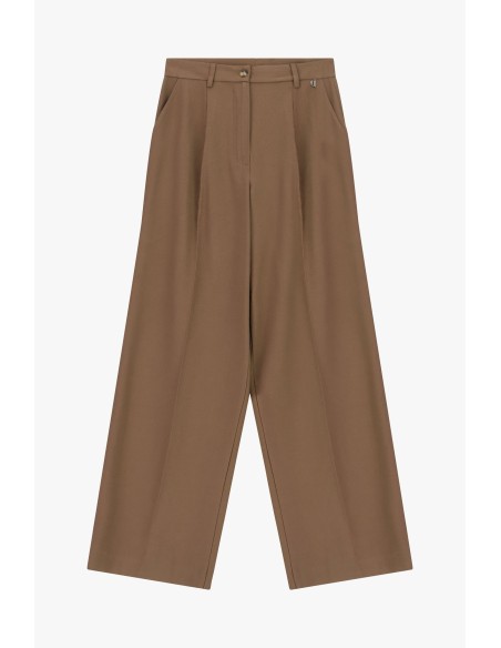 Calças Palazzo De Perna Larga Com Pences Dixie