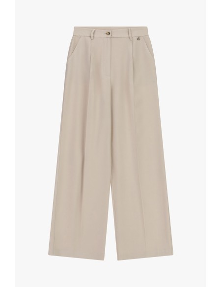 Calças Palazzo de Perna Larga com Pregas Dixie