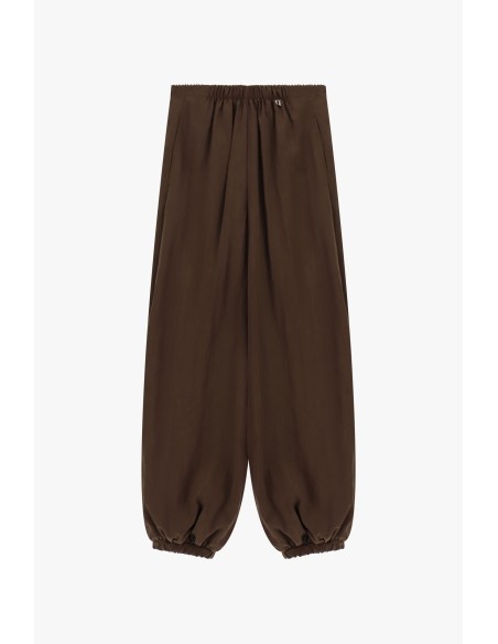 Calças palazzo largas com elástico na cintura e na barra Dixie