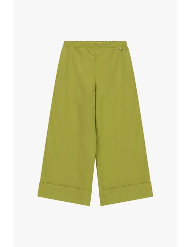 Calças palazzo cropped com maxi vira Dixie