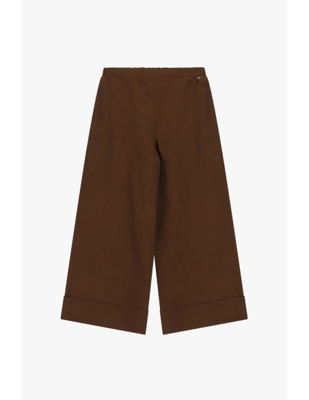 Calças Palazzo Cropped com Maxi Dobra Dixie