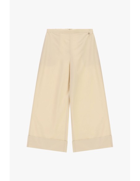 Calças Palazzo Cropped com Maxi Dobra Dixie