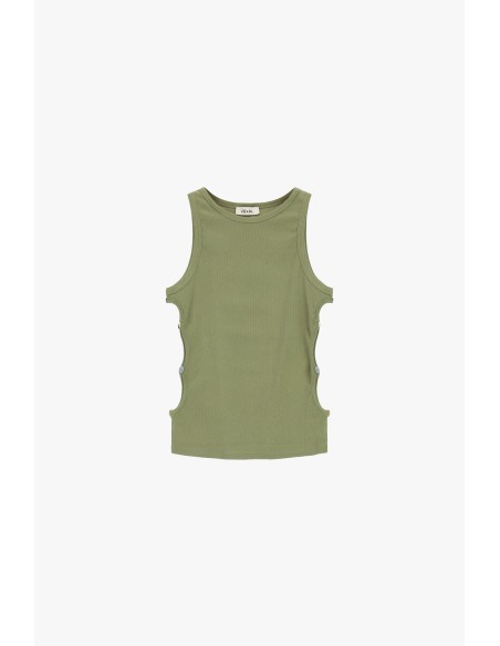 Top sem mangas com botões laterais moldados Dixie