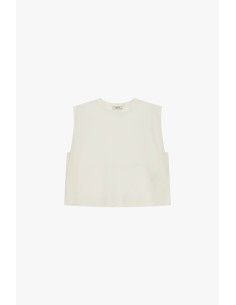 Top curto sem mangas com gola redonda Dixie