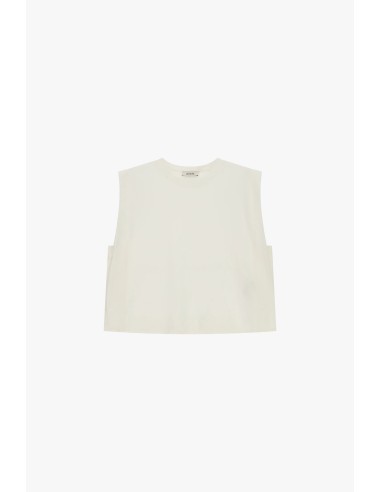 Top curto sem mangas com gola redonda Dixie