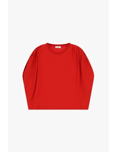 T-shirt de manga longa com ombros franzidos Dixie