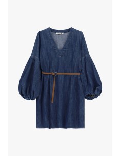 Vestido Curto Com Mangas Amplas E Cinto Please 2