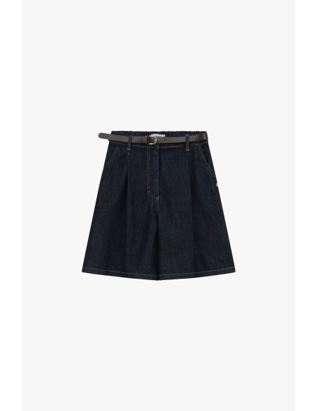 Calções ao joelho em ganga com cinto Please