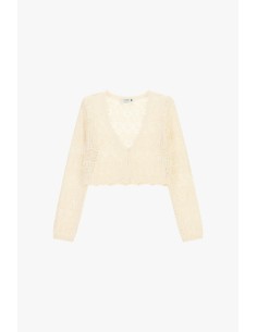 Cardigã Ajourado Curto Com Mangas Compridas Please 2