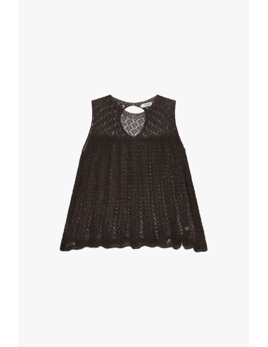Top ajourado sem mangas com detalhe cut-out Please