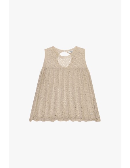 Top traforado sem mangas com detalhe cut-out Please