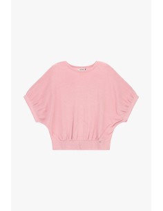 Top amplo com mangas de morcego e bainha elástica Please