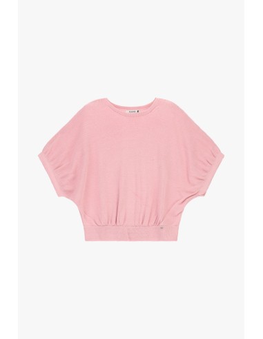 Top amplo com mangas de morcego e bainha elástica Please