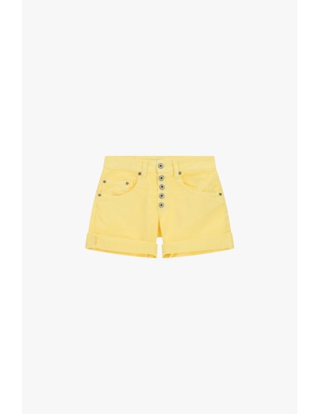 Shorts de corte regular com dobra e botões Please