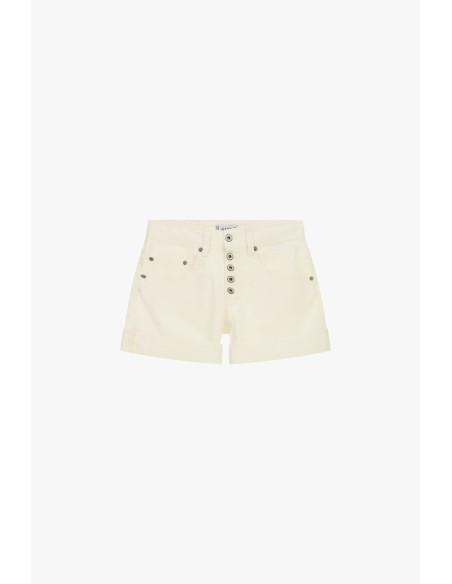 Calções de corte regular com dobra e botões Please