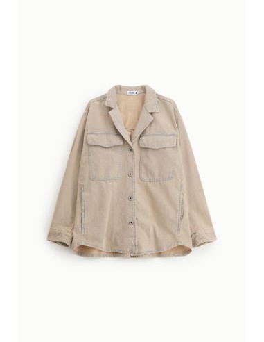 Sobrecamisa corte regular com bolsos aplicados frontais Please