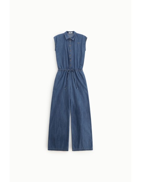 Macacão Longo Com Cordão E Botões Frontais Please