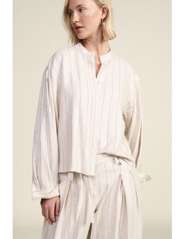 Camicia A Righe Con Maniche Lunghe E Colletto Stondato Dixie - Vest...