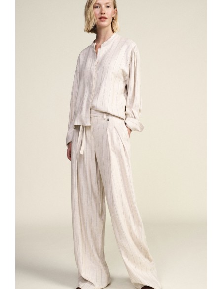 Pantaloni Palazzo A Righe Con Cintura Annodata Dixie - Vestiti Firm...