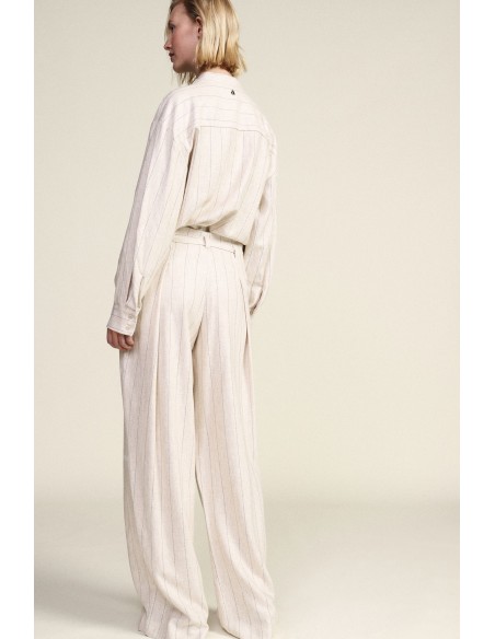 Pantaloni Palazzo A Righe Con Cintura Annodata Dixie - Vestiti Firm...