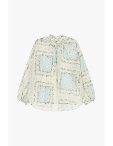 Blusa ampla com estampa floral e laço Dixie