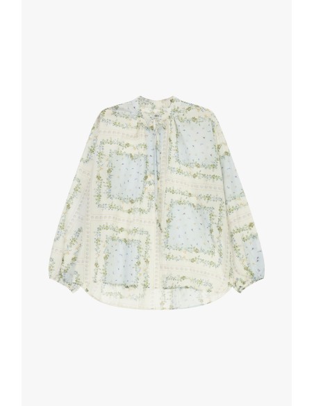 Blusa ampla com estampa floral e laço Dixie