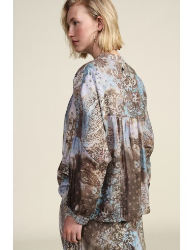 Blusa ampla com estampa paisley e gola redonda Dixie