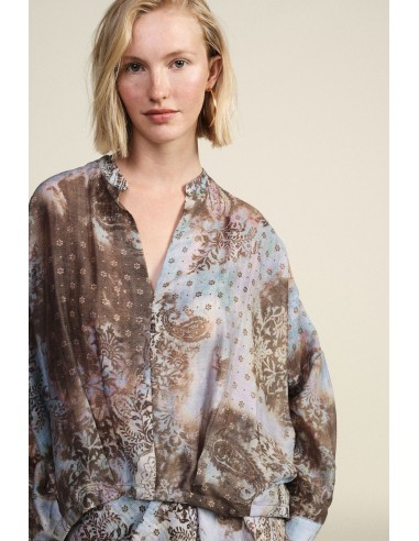Blusa ampla com padrão paisley e decote redondo Dixie