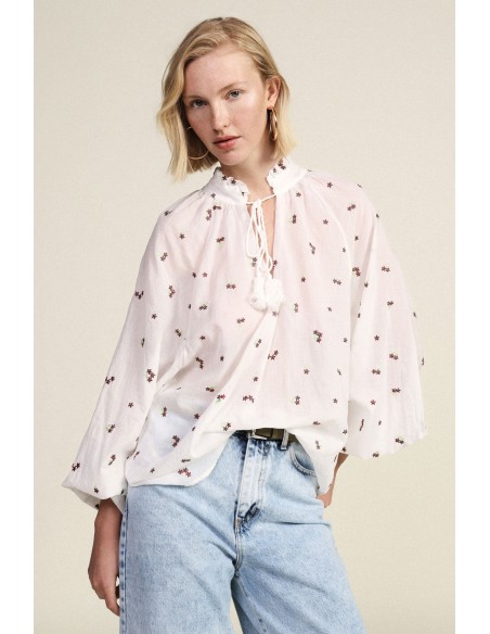 Camisa Ampla com Estampa Floral e Mangas Compridas Dixie