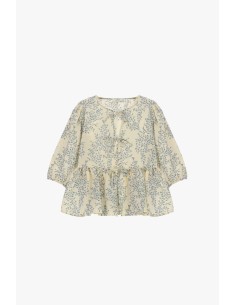 Blusa estampada com mangas amplas e folho Dixie 2