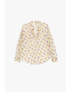 Blusa estampada com decote com folhos e mangas compridas Dixie 2